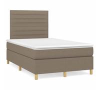 YunCangg Cama con somier con colchón, tela topo, 120 x 190 cm, cabecero ajustable, funda de tela duradera, incluye somier, cómodo colchón de muelles ensacados para un sueño reparador