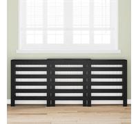 YunCangg Cubierta para radiador de madera de roble negro, 205 x 21,5 x 83,5 cm, con diseño de listones verticales, estante, resistente al agua, para salón, baño y sala de estar
