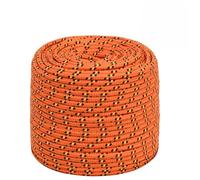 YunCangg Cuerda de polipropileno de color naranja, 8 mm, 500 m, resistente a la intemperie, trenzada para barco, camping, jardín, transporte, artesanía, fijación y seguridad