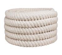 YunCangg Cuerda de yute blanca de 30 mm de diámetro, 100% yute Tossa de 3 capas, con mejor seguridad de nudos para jardín, camping, taller, artesanía, transporte, fijación, tensión, amarre