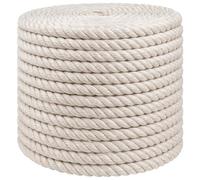 YunCangg Cuerda de yute de 14 mm, color blanco, 100 % yute Tossa, 10,4 kg, material natural de 3 capas, con buena sujeción de nudos para jardín, bricolaje, fijación, transporte y camping