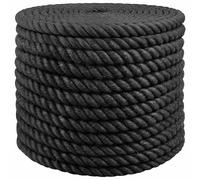 YunCangg Cuerda de yute negra de 20 mm de diámetro, 100% yute Tossa, 3 capas, cuerda natural con buen cierre de nudos para jardín, camping, taller, construcción, artesanía y transporte
