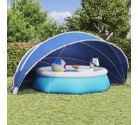 YunCangg Cúpula de piscina 546 x 516 x 250 cm plegable de poliéster 185T con revestimiento de poliuretano, resistente a los rayos UV, impermeable, con bolsa de transporte y cuerdas tensoras para