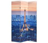 YunCangg Divisor de habitaciones plegable 120 x 170 cm con diseño de París en la noche, marco de madera y lienzo, divisor plegable para salón, dormitorio, oficina, pared decorativa para privacidad y