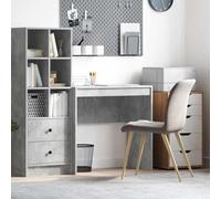 YunCangg Escritorio de hormigón gris de madera, 80 x 40 x 76 cm, mesa compacta para ordenador para oficina en casa, con estante estable, ergonómico, ahorra espacio para estudio y habitación infantil