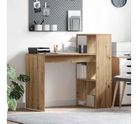 YunCangg Escritorio de madera de roble Artisan, 108 x 55 x 103,5 cm, con estante, espacio de almacenamiento y diseño ergonómico para oficina, oficina en casa, estudio, habitación infantil, ahorro de