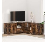 YunCangg Estantería esquinera de madera de roble ahumado, 200 x 40 x 45 cm, con mucho espacio de almacenamiento, para salón, dormitorio, pasillo, cocina, baño, oficina, como armario multiusos y