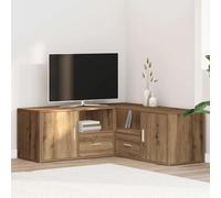 YunCangg Estantería esquinera de madera de roble Artisan, 200 x 40 x 45 cm, con cajón y compartimento, estantería versátil para salón, dormitorio, pasillo, cocina y oficina