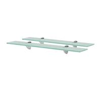YunCangg - Estantería flotante de vidrio templado de seguridad (60 x 10 cm, 8 mm de grosor, con soportes de aleación de zinc, ideal para baño, sala de estar y dormitorio, montaje en pared