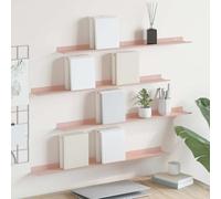 YunCangg Estantería flotante montada en la pared, juego de 4 unidades, color rosa, 80 x 9 x 2,5 cm, de acero resistente para sala de estar y dormitorio, estantes de pared que ahorran espacio