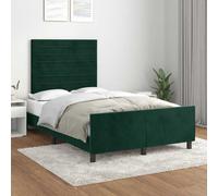 YunCangg Estructura de cama sin colchón de terciopelo verde oscuro 120 x 190 cm con cabecero regulable en altura y marco estable para un sueño reparador en el dormitorio