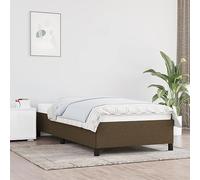 YunCangg Estructura de cama sin colchón, tejido marrón oscuro, 100 x 200 cm, con somier, estructura de cama estable para un sueño reparador dormitorio