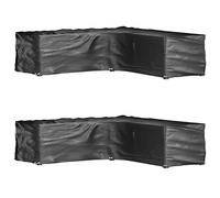 YunCangg Fundas para muebles de jardín en forma de L, 2 unidades, 285 x 285 x 70 cm, resistentes al agua y a los rayos UV, con 16 ojales de aluminio, cuerda de fijación para muebles de jardín, salón
