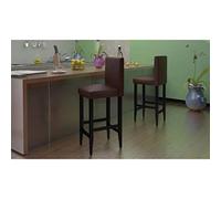 YunCangg Juego de 4 taburetes de bar de piel sintética con patas de madera, 41 x 45 x 108 cm, altura del asiento 75 cm, acolchado con respaldo para cocina, comedor, gastronomía, salón o fiesta