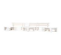 YunCangg Juego de 6 palés de madera blanca, resistente a la intemperie, muebles de jardín con mesa de café, grupo de asientos para terraza, balcón y porche, impregnado a presión, duradero y ahorra