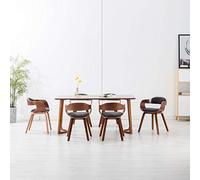 YunCangg Juego de 6 sillas de comedor de color gris oscuro, tela con estructura de madera curvada, reposabrazos ergonómicos, acolchados, modernos, para cocina, salón, comedor, cómodas y robustas