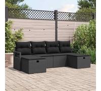 YunCangg Juego de muebles de jardín de polirratán, 5 unidades, resistente a la intemperie, modular, para terraza, balcón, con marco de acero pulverizado y patas ajustables