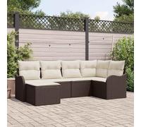 YunCangg Juego de sofá de jardín de polirratán de 6 plazas, modular, resistente a los rayos UV, peso ligero, incluye fundas de almohada extraíbles, ideal para jardín, terraza, balcón y relax al aire