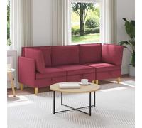 YunCangg Juego de sofá modular con espacio de almacenamiento, 3 unidades, color rojo vino, tela duradera, conjunto de asientos con fundas de cojín desmontables, ahorra espacio para salón, comedor