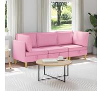 YunCangg Juego de sofá modular con espacio de almacenamiento, 3 unidades, color rosa, juego completo para ahorrar espacio, para salón, comedor, dormitorio, con fundas extraíbles y diseño flexible