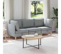 YunCangg Juego de sofá modular de tela gris claro con espacio de almacenamiento, juego de 3 piezas para salón y comedor que ahorra espacio, modular con fundas de almohada extraíbles y equipamiento