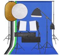 YunCangg Kit de estudio fotográfico con luz LED fija, softbox, reflector, fondo flexible, trípode de aluminio, formador de luz y bolsas de transporte para estudio, vlogging, retrato y fotografía del