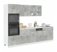 YunCangg Lyon - Juego de muebles de cocina, material de madera gris hormigón, superficie lisa, espacio de almacenamiento espacioso para la cocina, resistente a la humedad