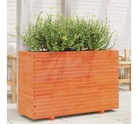 YunCangg Macetero de madera de pino maciza, 110 x 40 x 72 cm, con drenaje y platillo para jardín, balcón, terraza, uso interior y exterior