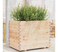 YunCangg Macetero de madera maciza de pino 90 x 60 x 72 cm con orificio de drenaje y plato, ideal para jardín, balcón, terraza, uso en interiores y exteriores, recipiente versátil para flores, hierbas