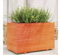 YunCangg Macetero marrón cera de madera maciza de pino 110 x 60 x 72 cm, maceta grande con orificio de drenaje, ideal para jardín, balcón, terraza y plantas de interior