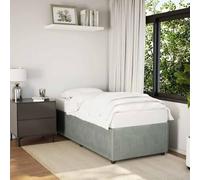 YunCangg Marco de cama, gris claro, 80 x 200 cm, terciopelo con somier, marco de metal estable, muebles de dormitorio, cómodos y duraderos, sin colchón, para un sueño reparador