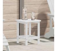 YunCangg Mesa auxiliar cuadrada blanca 38 x 38 x 46 cm polietileno resistente a la intemperie estable resistente para jardín, balcón, terraza, exterior, camping, pícnic, porche