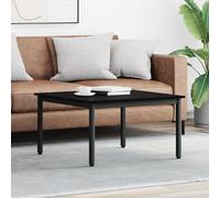 YunCangg Mesa de centro con aspecto de roble negro, 80 x 80 x 45 cm, rectangular, para salón, mesa auxiliar con base de metal estable y superficie fácil de limpiar para un estante elegante