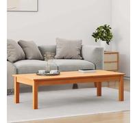 YunCangg Mesa de centro Max Braun de pino macizo 110 x 50 x 30 cm, mesa de salón estable con estante, mesa auxiliar versátil para sofá, salón y oficina