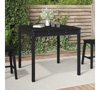 YunCangg Mesa de jardín negra de madera maciza de pino, 82,5 x 82,5 x 76 cm, estable, robusta, resistente a la intemperie, para balcón, terraza, jardín, exterior, ideal como mesa auxiliar, mesa de