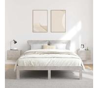 YunCangg Mesillas de noche 2 unidades de color gris hormigón madera 40 x 30 x 30 cm con 2 cajones pequeñas mesitas de noche para dormitorio versátiles mesas auxiliares para más espacio de