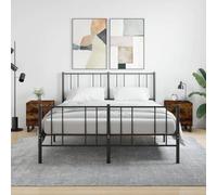 YunCangg Mesillas de noche de madera de roble ahumado, 2 unidades, 40 x 35 x 47,5 cm, con cajones y patas de metal, mesitas de noche estables para dormitorio y para más espacio de almacenamiento