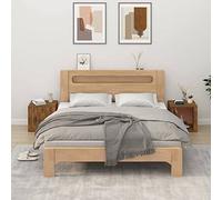 YunCangg Mesillas de noche de madera de roble ahumado, 2 unidades, 50 x 39 x 47 cm, con espacio de almacenamiento, cajón, estante para dormitorio, salón, oficina, pasillo y más