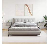 YunCangg Mesillas de noche de pared, 2 unidades, color gris, madera Sonoma, 35 x 35 x 20 cm, para colgar con espacio de almacenamiento, para dormitorio, salón, oficina, pasillo y más orden