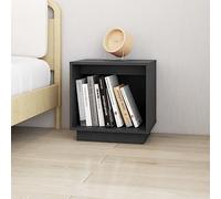 YunCangg Mesita de noche gris madera maciza de pino 40 x 30 x 40 cm pequeña mesa auxiliar dormitorio estable versátil como mesa lateral para orden y comodidad