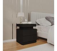 YunCangg Mesita de noche negra de material de madera, 45 x 35 x 52 cm, mesa auxiliar compacta con espacio de almacenamiento para dormitorio, mesitas de noche pequeñas y laterales de cama, estable y