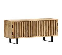 YunCangg Mueble para TV de 90 x 30 x 40 cm, madera maciza de mango, hecho a mano, pulido y barnizado, con 2 puertas, para salón y dormitorio, armario bajo resistente