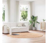 YunCangg NAVARRA - Alfombra Shaggy de pelo alto, beige, 240 x 240 cm, poliéster, redonda, antideslizante, lavable, para salón, dormitorio, pasillo, balcón, exterior, suave, moderna, bohemia, vintage