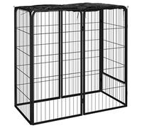 YunCangg Parque para perros de acero con recubrimiento en polvo, 50 x 100 cm, con techo y puerta, seguro para cachorros y perros, recinto versátil para jardín, terraza, interior