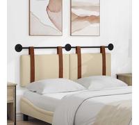 YunCangg Parte delantera colgante montada en la pared color crema antiguo PU cabecero tapizado 130 x 55 x 5 cm para dormitorio doble cama individual con respaldo y función de cojín de lectura