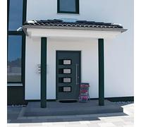 YunCangg Puerta de entrada de aluminio y PVC, color antracita, 100 x 210 cm, con triple acristalamiento ISO, cerradura de seguridad de 5 vías, bisagras ajustables, juego de manijas de acero inoxidable