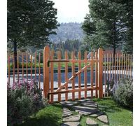 YunCangg Puerta de jardín de una sola hoja de madera de avellana impregnada, 100 x 90 cm, con bisagras de metal y gancho de cabina para jardín, terraza, entrada, privacidad, seguridad, delimitación
