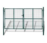 YunCangg Rejilla de jardín para puerta, valla, puerta y pared, 300 x 175 cm, acero galvanizado con recubrimiento en polvo con pernos de cinta y 3 llaves para delimitación y seguridad, terraza