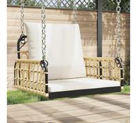 YunCangg Silla colgante con cojín de poliratán y acero, 63 x 58 x 39 cm, resistente a la intemperie, con acolchado cómodo, ideal como banco de jardín, banco de balcón, banco de terraza, asiento