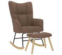 YunCangg Silla mecedora con reposapiés, tejido de poliéster, estructura de metal de madera, 61 x 78 x 95 cm, para salón, habitación infantil, relajación, lectura, lactancia, apoyabrazos, respaldo